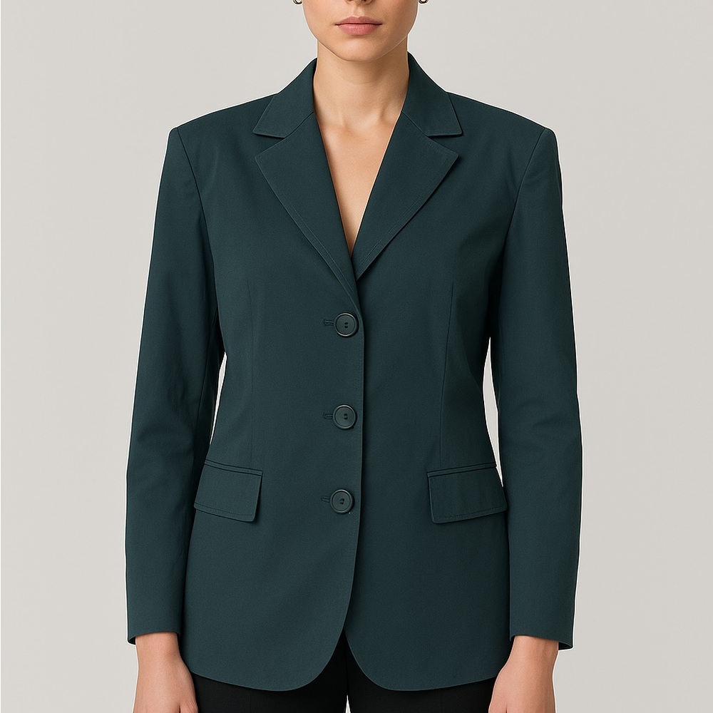 NWT Tibi Jewel-Tone Green Twill Blazer – 100% Cotton  (Size 6)